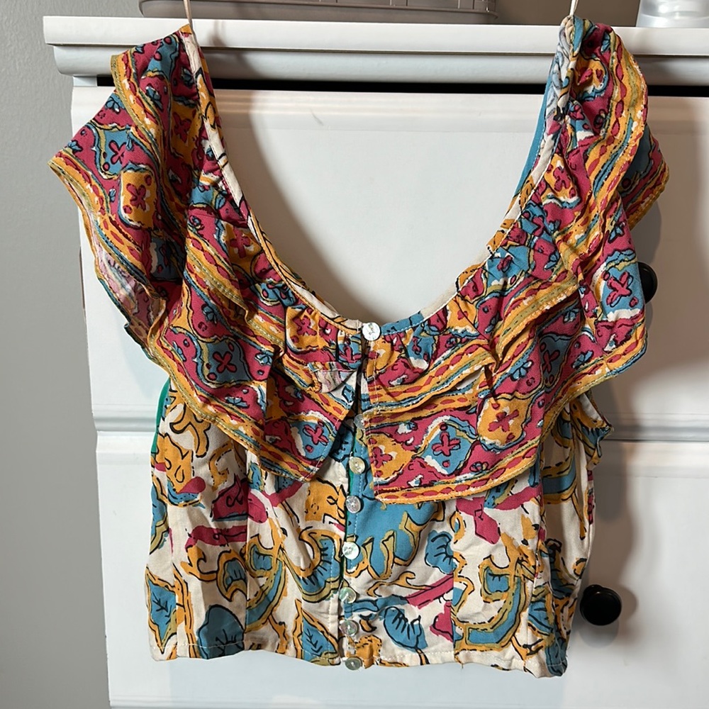 NWT Rachel Zoe colorful crop top size medium